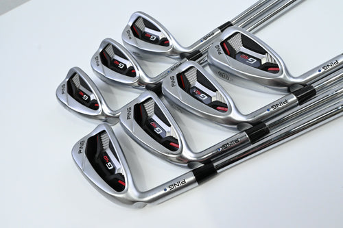 Left Hand Ping G410 Irons / 5-PW+UW / Blue Dot / Regular Flex Dynamic Gold 105