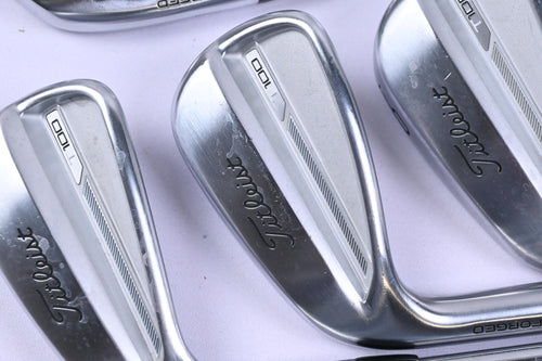 Left Hand Titleist T100 2023 Irons / 4-PW / Stiff Flex AMT White S300 Shafts