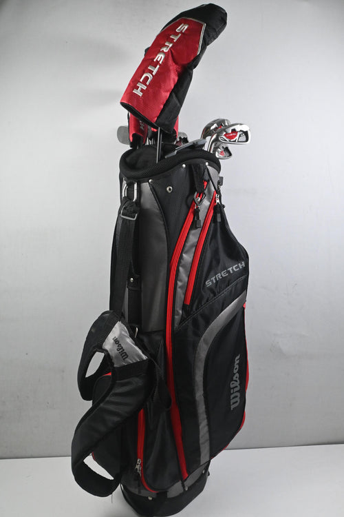 Left Hand Wilson Stretch Package Set / Woods, Irons, Putter, Bag