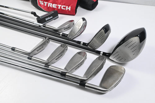 Left Hand Wilson Stretch Package Set / Woods, Irons, Putter, Bag