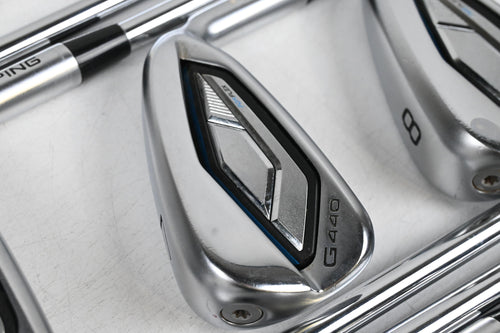 Ping G440 Irons / 5-PW+GW+SW / White Dot / Regular Flex Ping AWT 3.0 Shafts