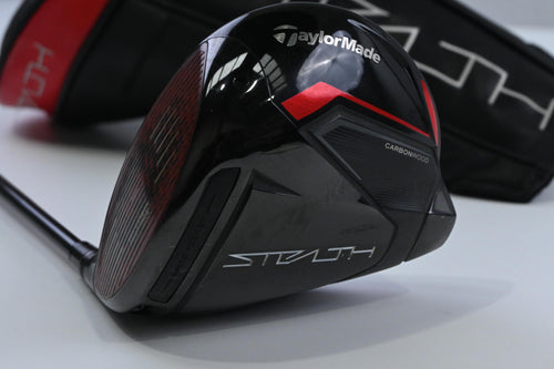 Left Hand Taylormade Stealth Driver / 9.0 Degree / Stiff Flex HZRDUS Smoke Black
