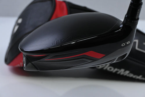Left Hand Taylormade Stealth Driver / 9.0 Degree / Stiff Flex HZRDUS Smoke Black
