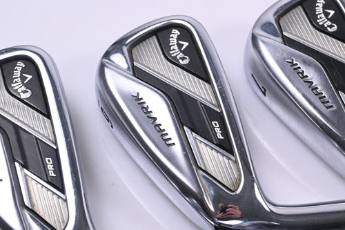 Left Hand Callaway Mavrik Pro Irons / 5-PW / Stiff Flex Elevate 105 Shafts