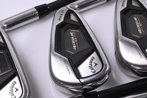 Callaway Rogue ST Max OS Irons / 5-PW+GW+AW / Senior Flex Cypher 50 Shafts