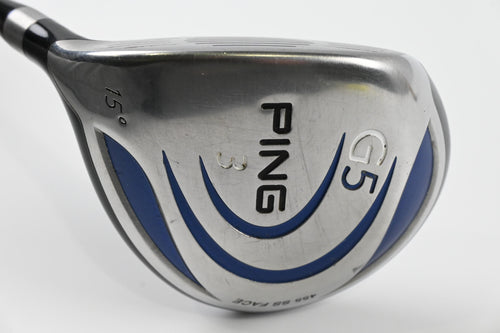 Left Hand Ping G5 #3 Wood / 15 Degree / Stiff Flex Ping TFC 100 F