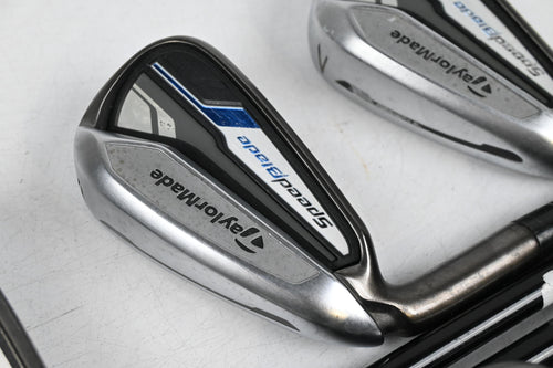 Left Hand Taylormade Speedblade Irons / 4-PW+SW / Regular Flex VeloxT 55 Shafts