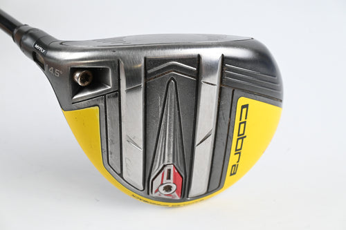 Left Hand Cobra King F9 #3-4 Wood / 14.5 Degree / Regular Flex Atmos Blue 7