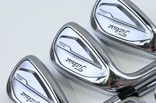 Left Hand Titleist T350 2023 Irons / 5-PW+48° / Regular Flex AMT Red R300 Shafts