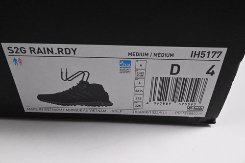 Adidas S2G Rain.RDY Golf Shoes / Size UK 4 / Black