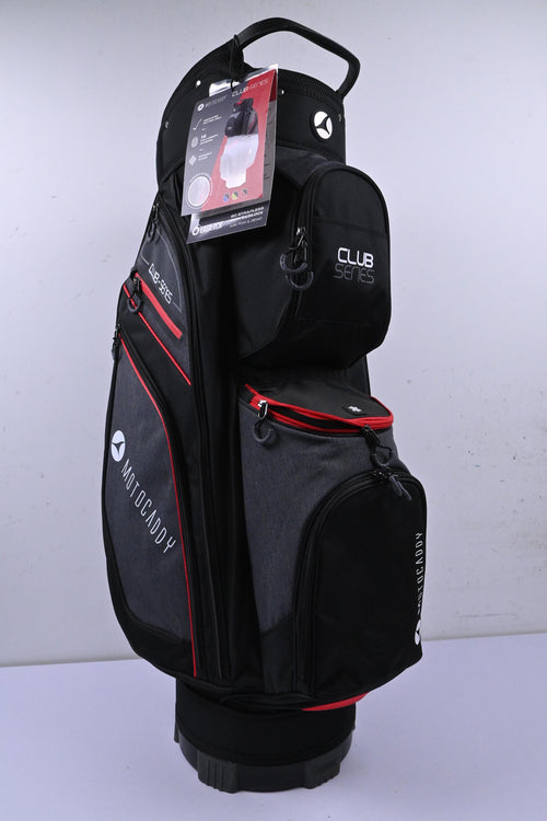 Motocaddy Club Series Cart Bag / 14-Way Divider / Black, Grey & Red