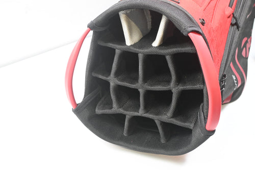 TaylorMade Cart Lite Cart Bag / 14-Way Divider / Red, Black