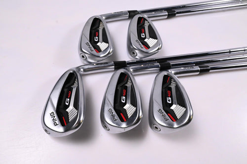 Ping G410 Irons / 7-PW+GW / White Dot / Stiff Flex Ping AWT 2.0 Shafts