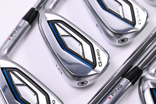 Ping G440 Irons / 5-PW+UW+52°+56° / Red Dot / Stiff Flex KBS Tour 120 Shafts