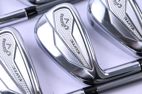 Left Hand Callaway Elyte Irons / 5-PW / Regular Flex Denali Charcoal 65 Shafts