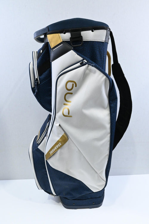 Ping Traverse Cart Bag / 14-Way / Navy, White, Gold