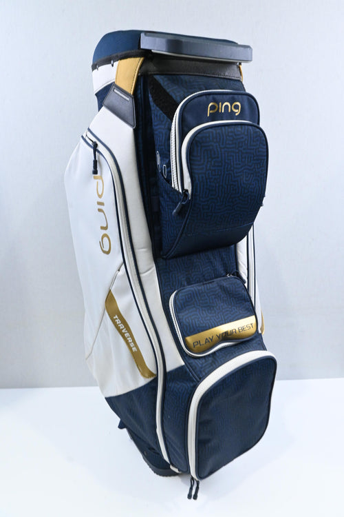 Ping Traverse Cart Bag / 14-Way / Navy, White, Gold