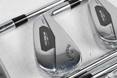 Callaway Rogue ST Pro Irons / 5-PW+GW / Stiff Flex Rifle Tour Flighted 105 Shafts