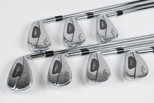 Callaway Rogue ST Pro Irons / 5-PW+GW / Stiff Flex Rifle Tour Flighted 105 Shafts