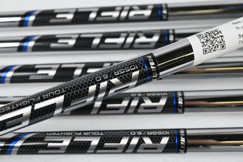 Callaway Rogue ST Pro Irons / 5-PW+GW / Stiff Flex Rifle Tour Flighted 105 Shafts
