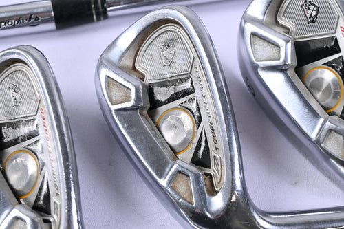 Left Hand Taylormade Tour Preferred TP 2009 Irons / 3-PW+SW / Stiff Flex Shafts