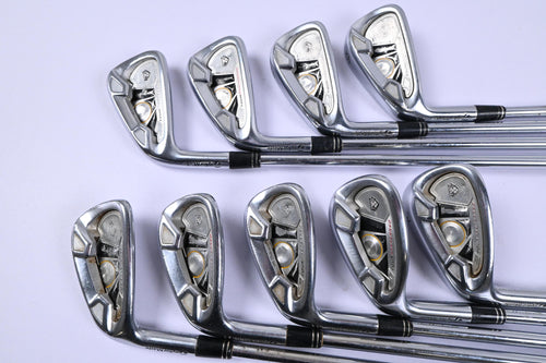 Left Hand Taylormade Tour Preferred TP 2009 Irons / 3-PW+SW / Stiff Flex Shafts