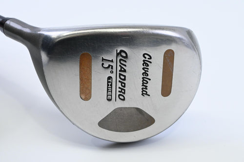 Left Hand Cleveland Quad Pro #3 Wood / 15 Degree / Regular Flex Graphite Shaft