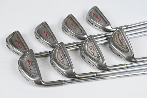 Left Hand Mizuno Astron Irons / 4-PW+SW / Stiff Flex Dynaflex Shafts