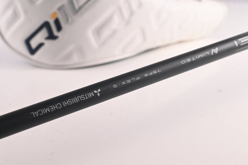 Left Hand Taylormade Qi10 Tour #3 Wood / 15 Degree / Stiff Flex Tensei AV Blue 75