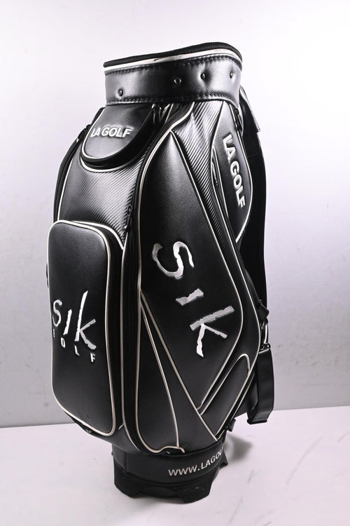LA Golf SIK Cart Bag / 5-Way Divider / Black, White