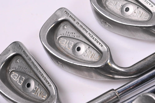 Left Hand Ping Eye 2+ Irons / 3-PW+SW / Black Dot / Stiff Flex Ping KT-Shafts