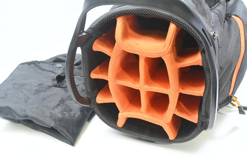 Cobra Cart Bag / 14-Way Divider / Black, White & Orange