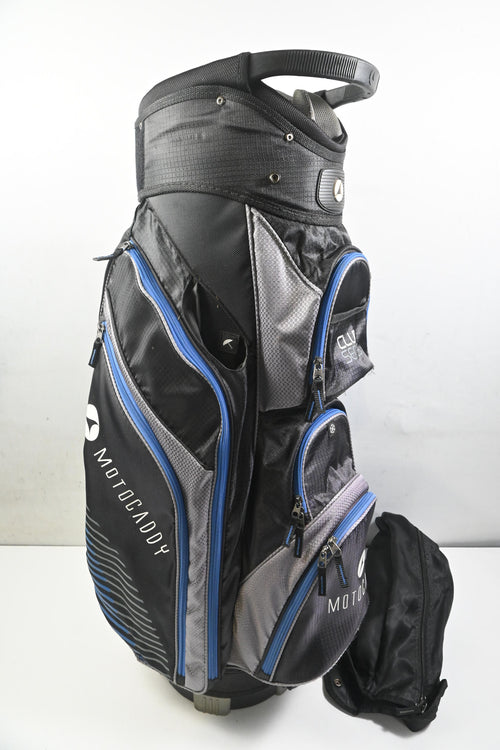 Motocaddy Club Series Cart Bag / 14-Way Divider / Black, Grey & Blue