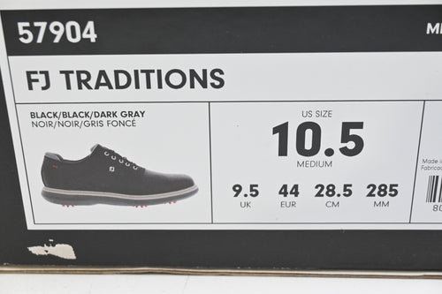 FootJoy Traditional Golf Shoes / Size UK 10.5 / Black, Grey