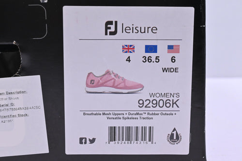 Ladies Footjoy Leisure Golf Shoes / UK Size 4 / Pink & Grey