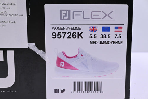 Ladies Footjoy Flex Golf Shoes / UK Size 5.5 / White & Pink