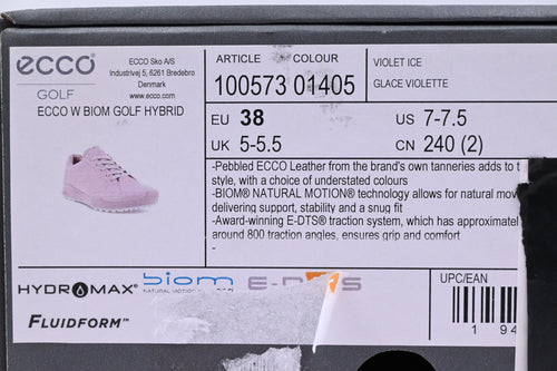 Ladies Ecco Biom Hybrid Golf Shoes / UK Size 5.5 / Pink