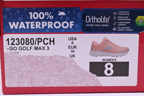 Ladies Skechers Go Golf Max 3 Golf Shoes / UK Size 5 / Peach & White