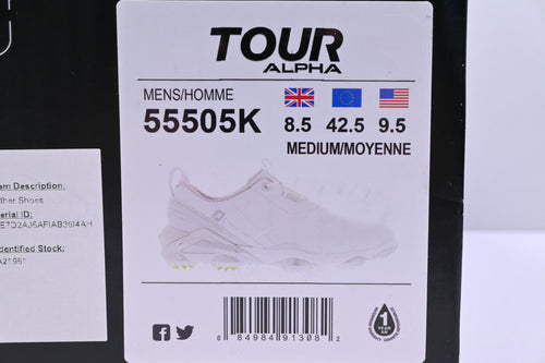 Footjoy Tour Alpha Golf Shoes / UK Size 8.5 / White & Grey