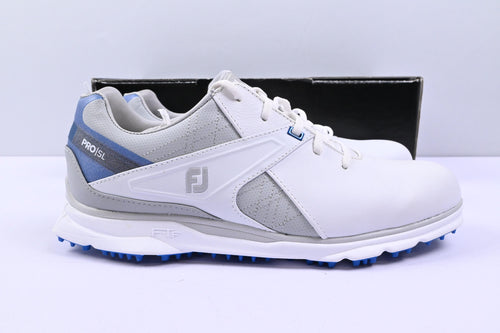 Footjoy Pro SL Golf Shoes / UK Size 8 / White, Grey & Blue