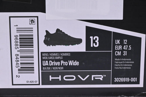 Under Armour Drive Pro Golf Shoes / UK Size 12 / Black