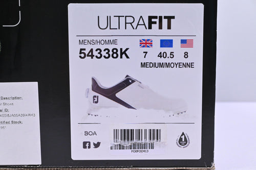 Footjoy Ultra Fit Golf Shoes / UK Size 7 / White & Grey