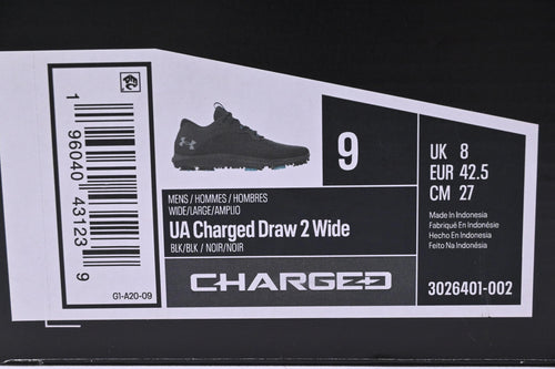 Under Armour Charged Draw 2 Golf Shoes / UK Size 8 / Black