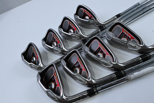 Left Hand Taylormade Burner Plus Irons / 4-PW+SW / Regular Flex Burner 85 Shafts