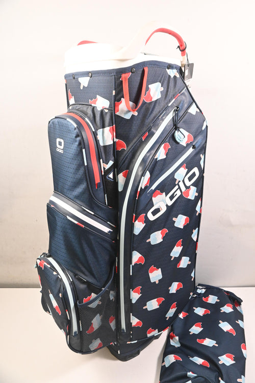 Ogio All Elements Silencer Cart Bag / 15-Way Divider / Navy, White & Red