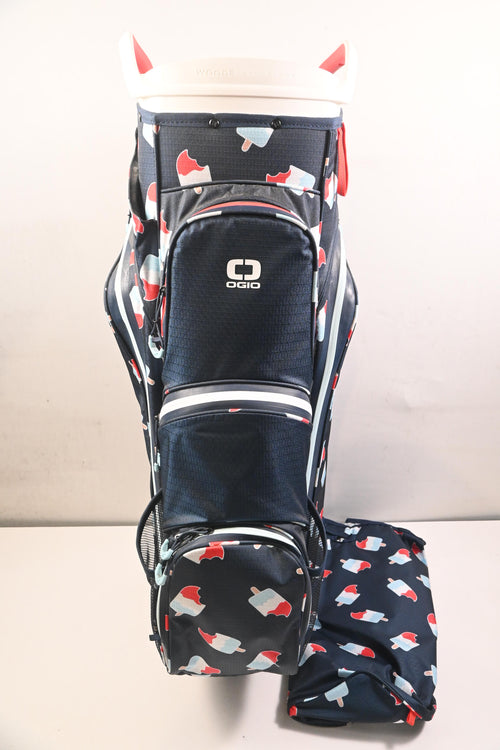 Ogio All Elements Silencer Cart Bag / 15-Way Divider / Navy, White & Red