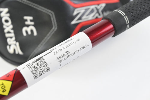 Left Hand Srixon ZX Mk II 2023 #4 Hybrid / 22 Degree / Regular Flex HZRDUS Smoke