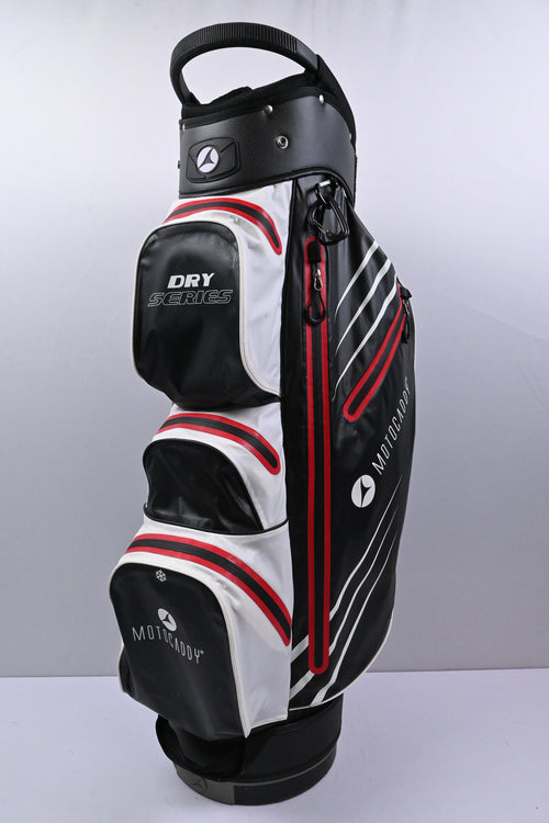 Motocaddy Dry Series Cart Bag / 14-Way Divider / White, Black & Red