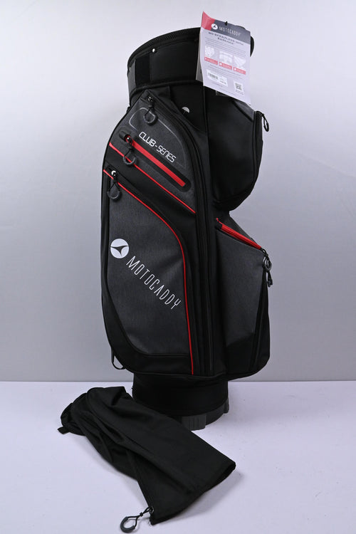 Motocaddy Club Series Cart Bag / 14-Way Divider / Black, Grey & Red