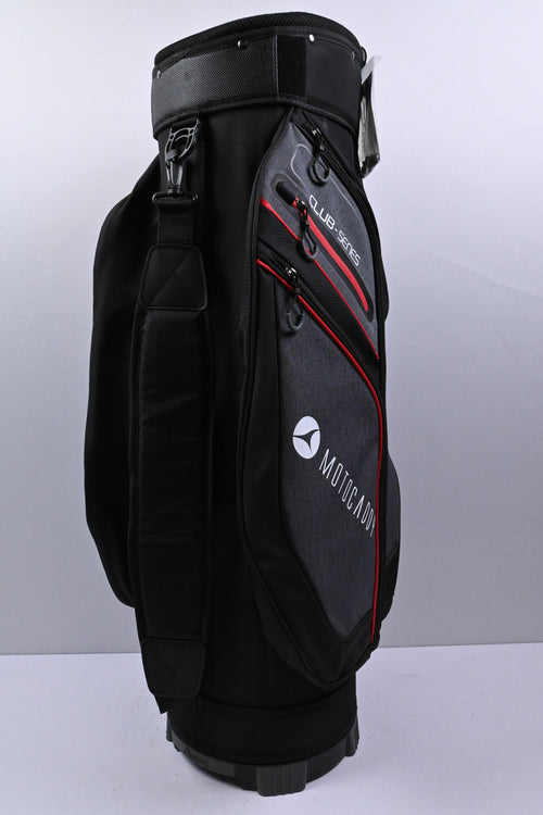 Motocaddy Club Series Cart Bag / 14-Way Divider / Black, Grey & Red